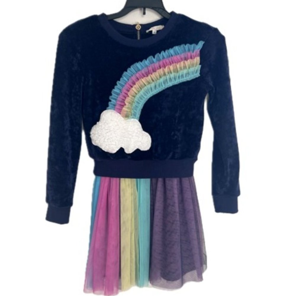 Truly Me Girls Dress With Navy Chenille Sweater Two-piece Size 8